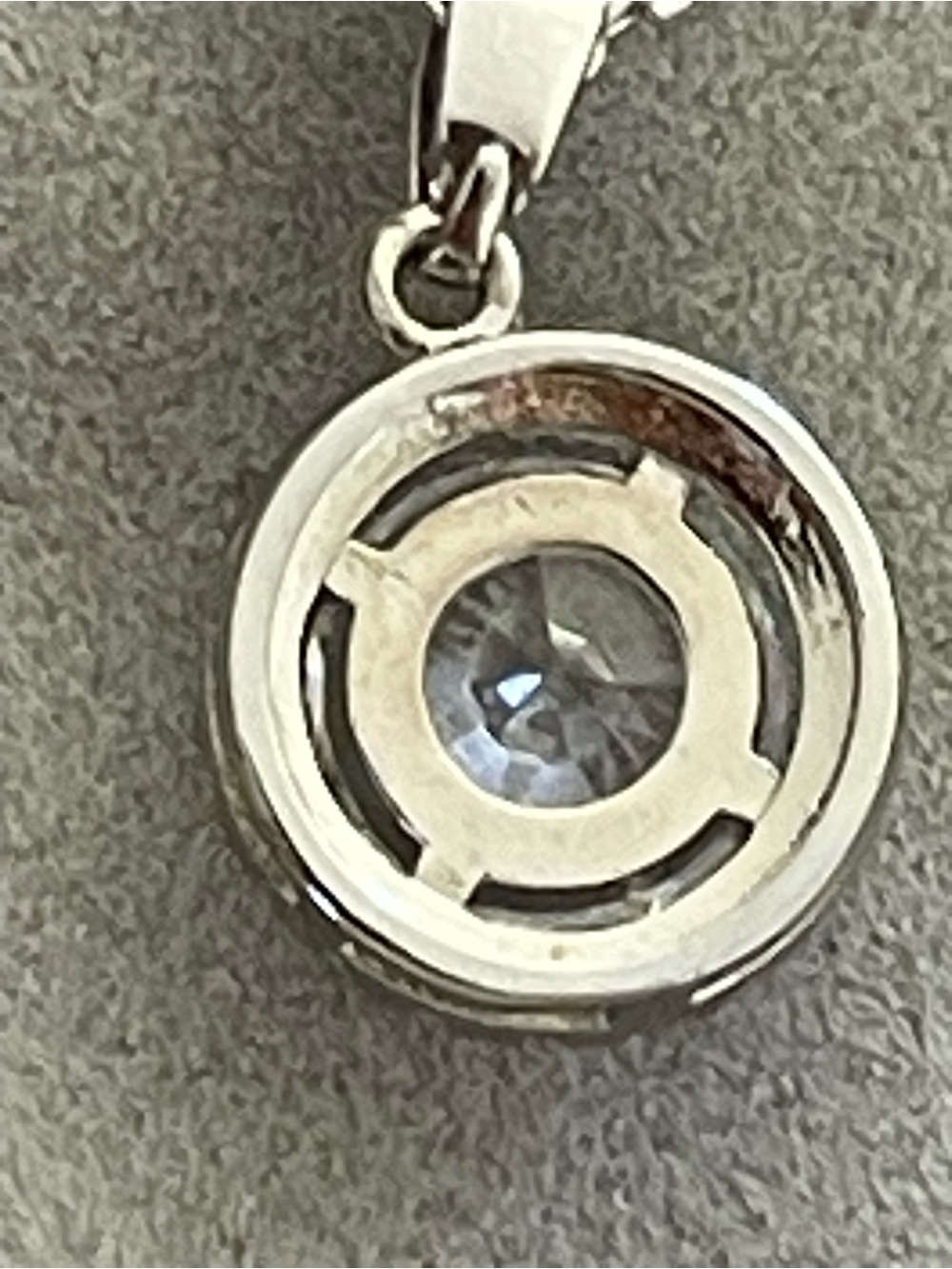 Sterling Silver Moissanite Halo Pendant Necklace Jewelry - Picture 6 of 8